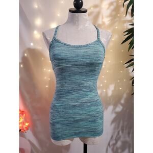 Lululemon Athletica Power Y Spacedye Shelf Bra Luon Yoga Tank Top Womens Size 4